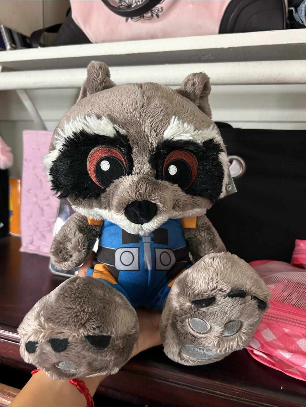 Disney Rocket Raccoon Plush in Gray, Black, Blue and Orange